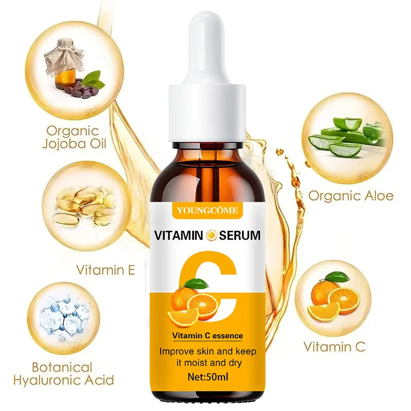 Vitamin C Facial Essence Contains Hyaluronic Acid Dark Spot Remover Moisturizing Repair Anti-aging Essence Facial Skin Care 30ml Peaceful Pleasures Health and Wellness
