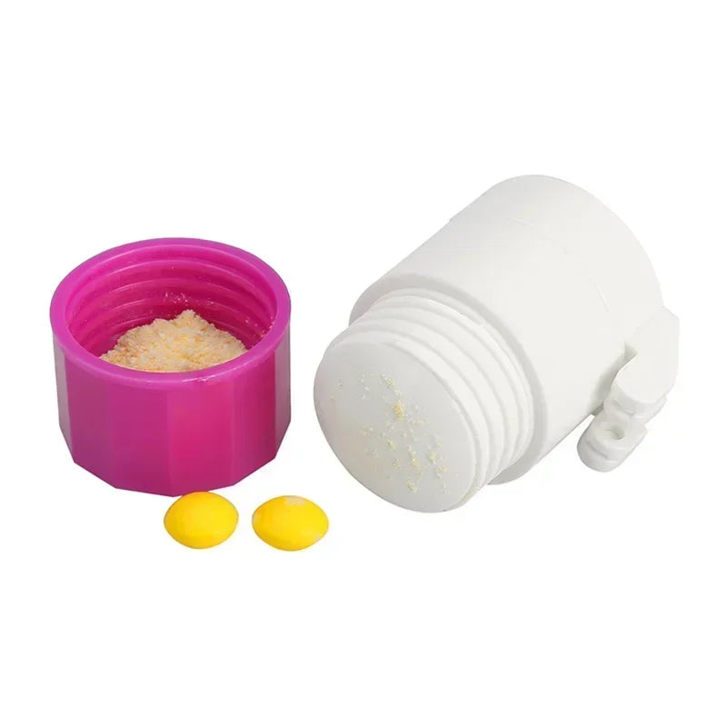 Medicine Splitter Box Storage Pill Crusher Multifunction Portable 4 Layer Powder Tablet Grinder Powder Pill Cutter Peaceful Pleasures Health and Wellness
