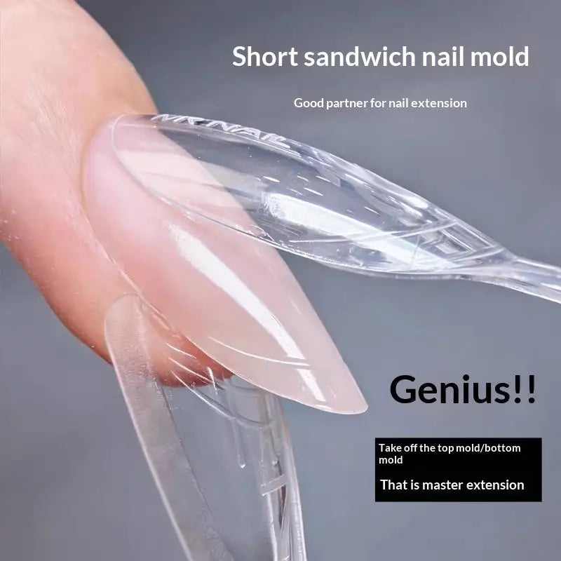 Oval Dual Nail Extension Forms 15 Sizes Sandwich Design 60–300pcs