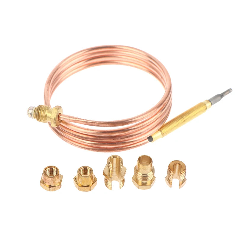 Universal 3.0mv Gas Stove Thermocouple With 5 Nuts Heating Gas Burner Replace Thermocouple Adaptor Gas Stove Parts Replacement Peaceful Pleasures Health and Wellness