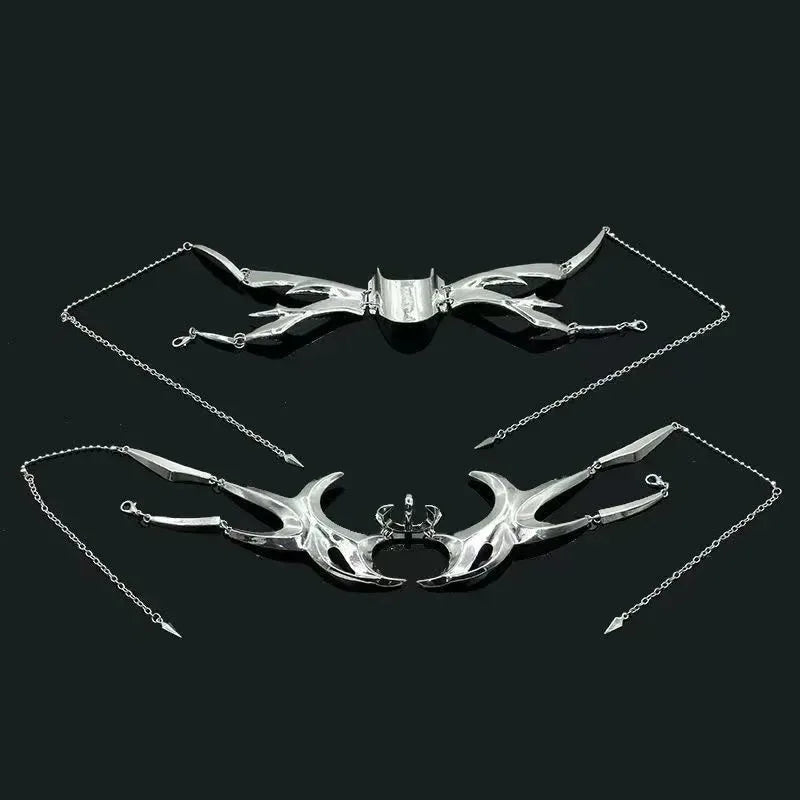 Metal Alien Face Mask Ear Cuff Lip Ring Punk Jewelry Unisex