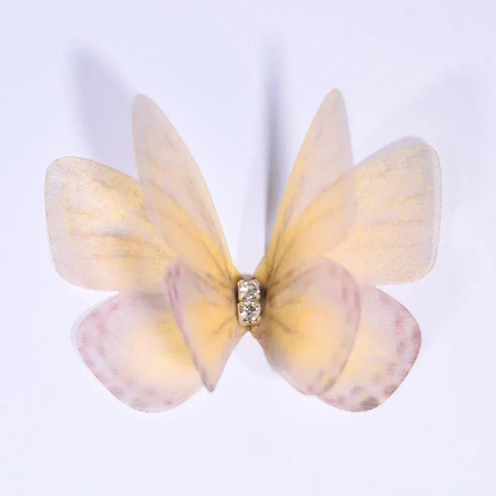 50Pcs 3D Organza Butterfly Appliqués – Gradient Mesh Patches