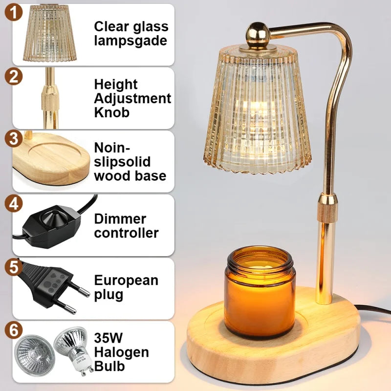 35W Dimmable Candle Warmer Lamp | Adjustable Height & Gift