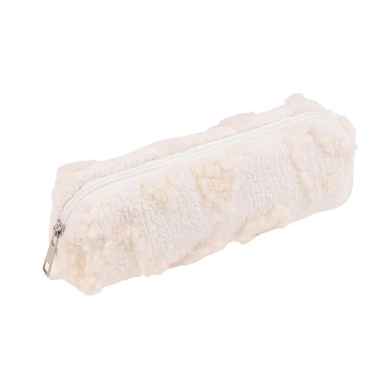 Plush Makeup Bag with Handle | Cute Love Print Travel Pouch