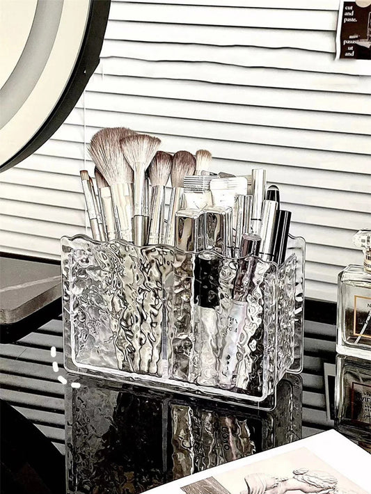 Transparent Cosmetics Storage Box Pencil Holder Stationery Sorting Box Lipstick Eye Shadow Eyebrow Pencil Storage Display Stand Peaceful Pleasures Health and Wellness