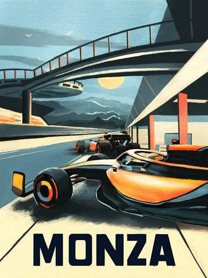 Vintage F1 Racing Car Canvas Wall Art | Motorsport Poster Print