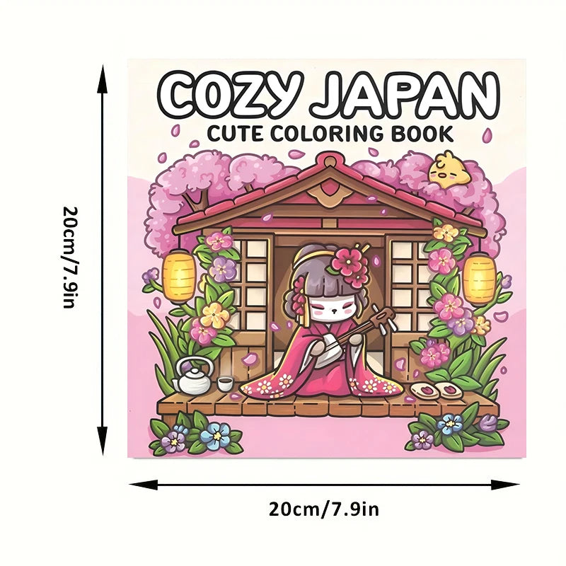 Cozy Japan Coloring Books Adults 28 Pages Cutie Colouring Book