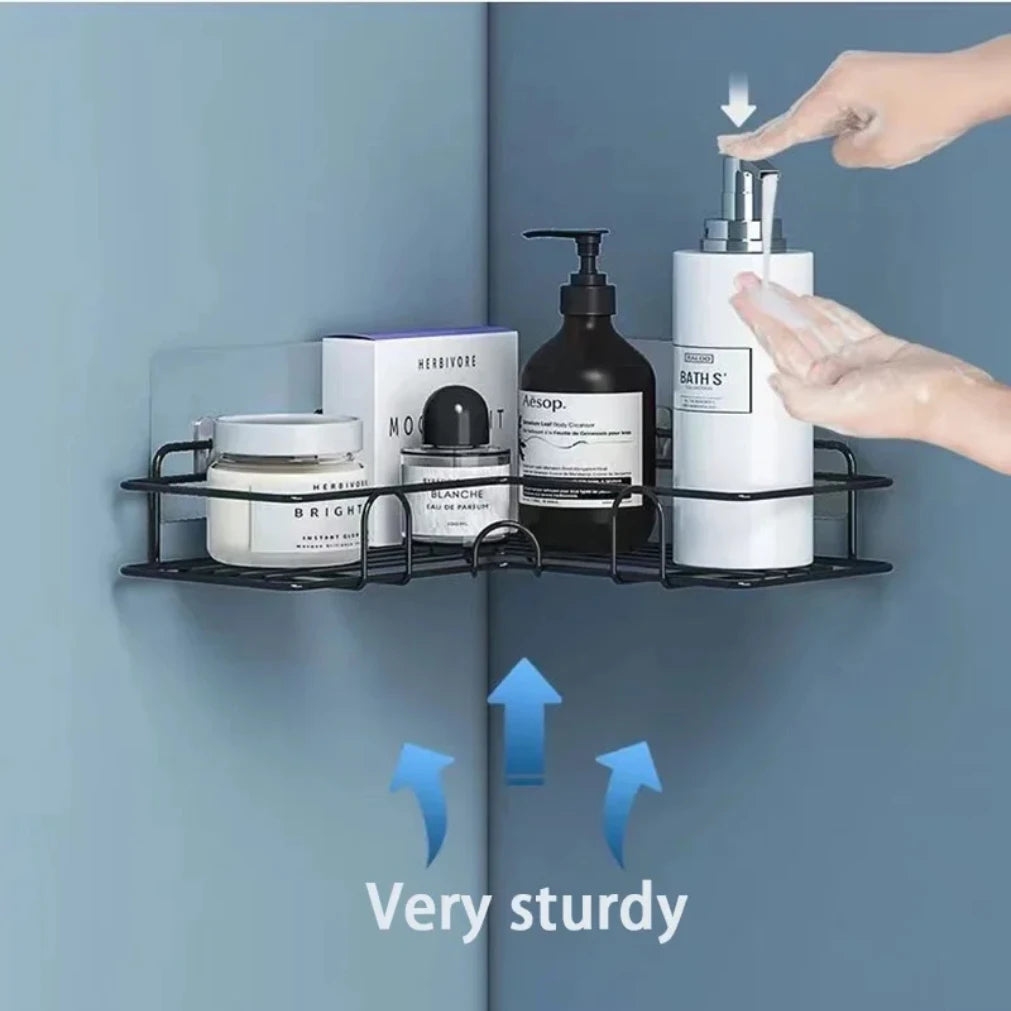 Metal Floating Wall Shelf Organizer – Bathroom & Kitchen
