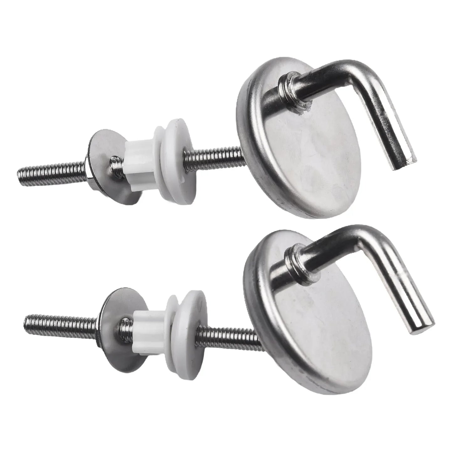 2-Pack Stainless Steel Toilet Seat Hinges with Adjustable Knobs