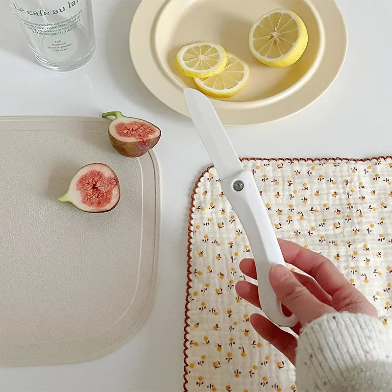 New Folding Fruit Peeler White Ceramic Knife Mini Portable Apple Peeler Multi Functional Fruit Peel and Melon and Fruit Peeler Peaceful Pleasures Health and Wellness