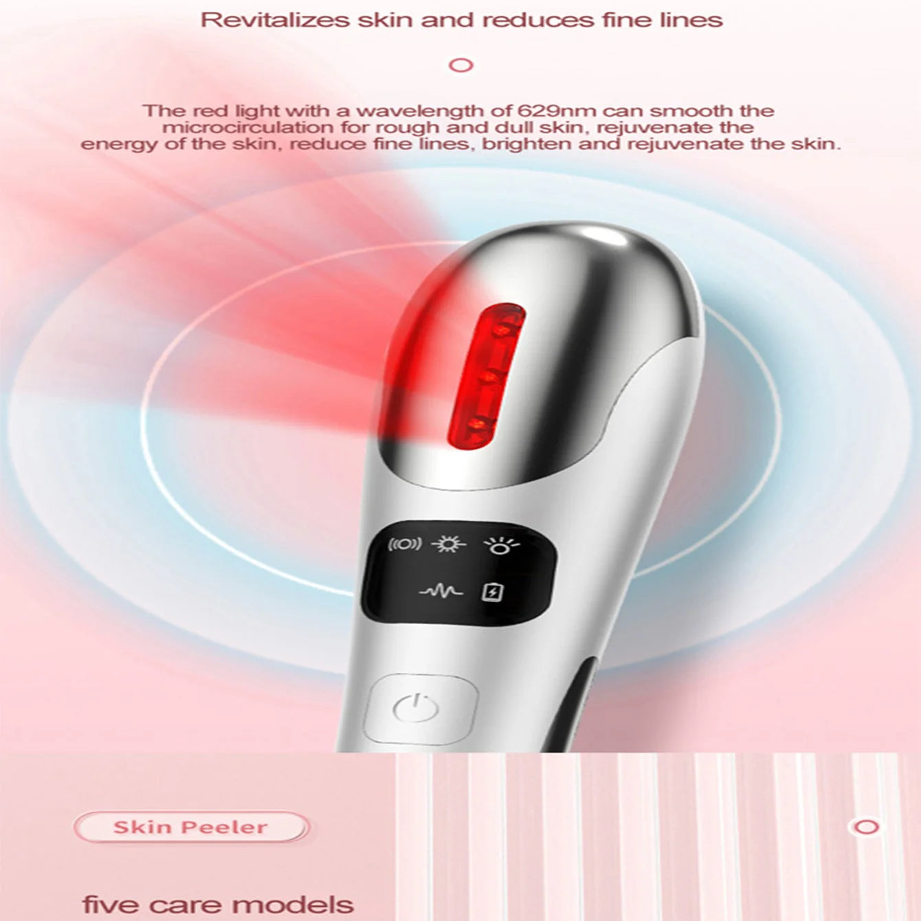 Vibrating Red Light Eye Lift Wand Electric EMS Eye Massager for Dry Eyes, Dark Circles and Puffiness Peaceful Pleasures Health and Wellness
