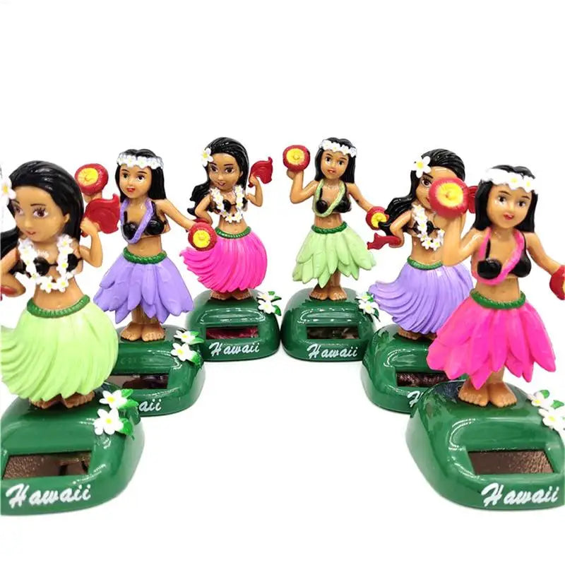 Hawaiian Girl Solar Dancing Figure Cute Bobblehead Car Dashboard Decor Shaking Head Doll for Car Interior Accessories & Gift Peaceful Pleasures Health and Wellness