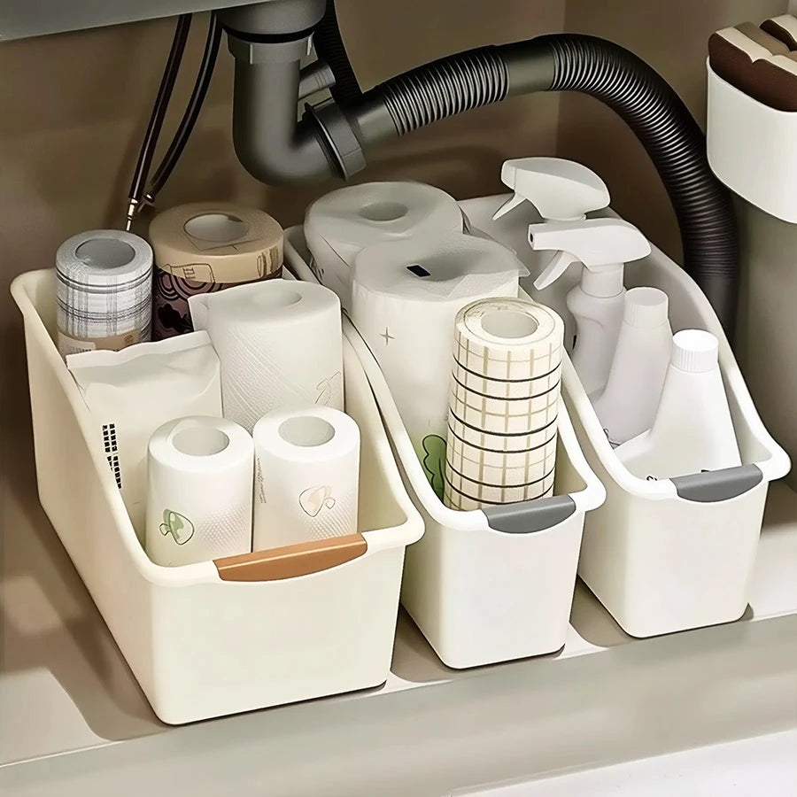 Under Sink Organizer with Wheels – Set of 2/3 Pull-Out Storage Baskets