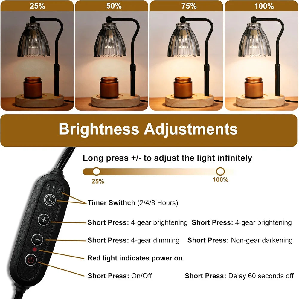 RUNTOIN Dimmable Candle Warmer Lamp with Timer | Home Decor