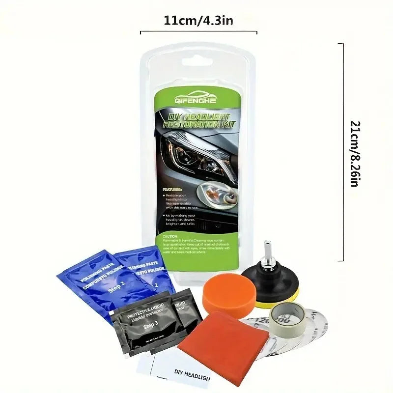 Car Headlight Restoration & Polishing Kit – Cleaning Cream