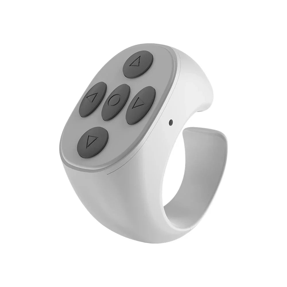 Bluetooth Ring Remote – TikTok Selfie & Page Turner Controller Peaceful Pleasures Health and Wellness White