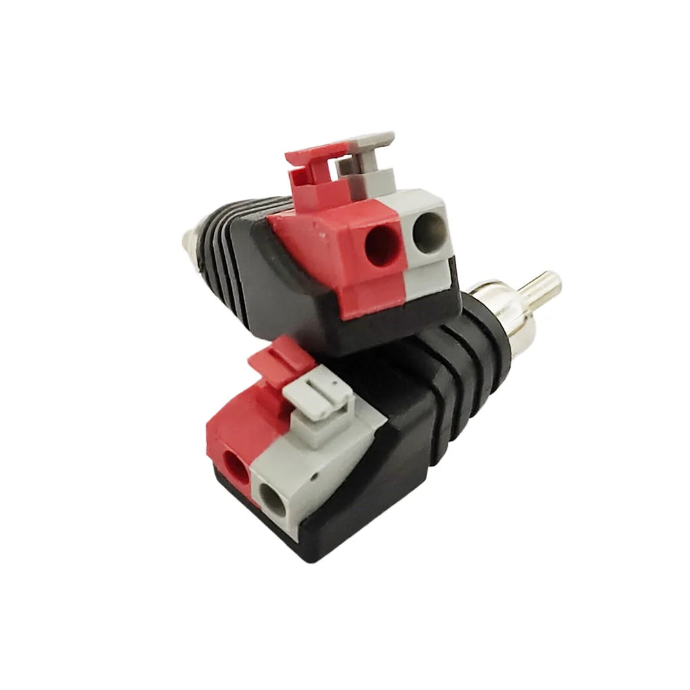 5PCS Speaker RCA Connector Universal Wire A/V Cable to Audio Female Male RCA Adapter Jack Press Plug Cabe for Audio Cable Peaceful Pleasures Health and Wellness