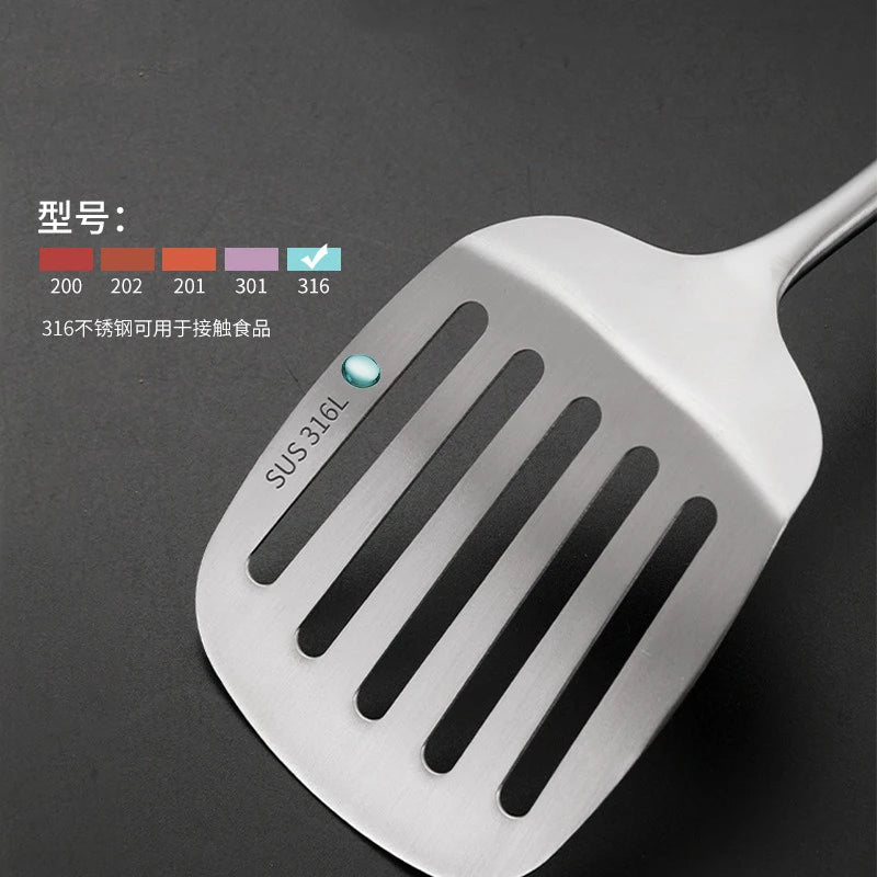 Rosewood Handle Stainless Steel Cookware Set Kitchen Durable Wok Spatula Colander Shovel Cooking Utensil Kitchenware Accessories