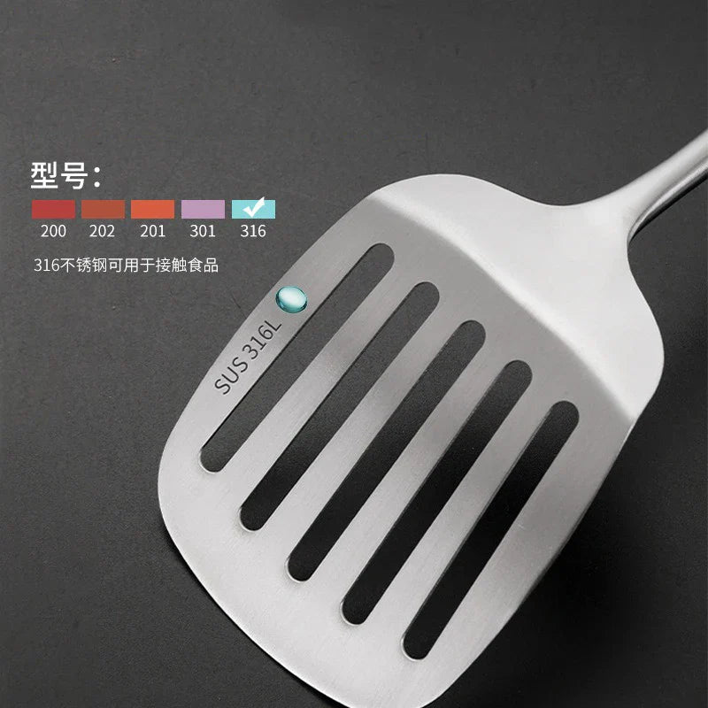 4-Piece Stainless Steel Cooking Utensil Set – Wooden Handle