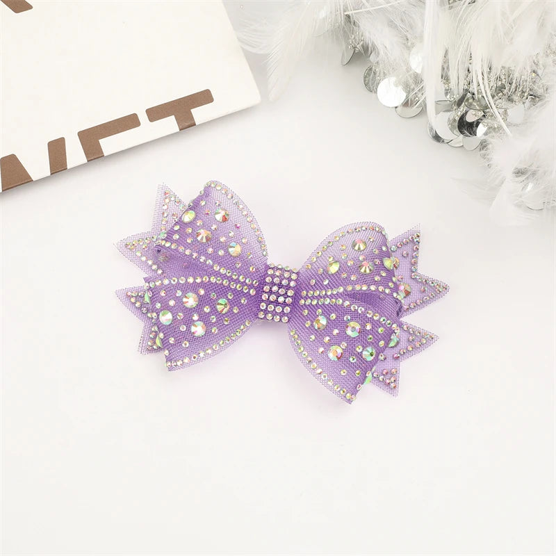Shoe Clip Flower Bow DIY Detachable Shoe Accessories for Heels Flats French Style Diamante Decor for Hat Hair Band Dress Peaceful Pleasures Health and Wellness Purple