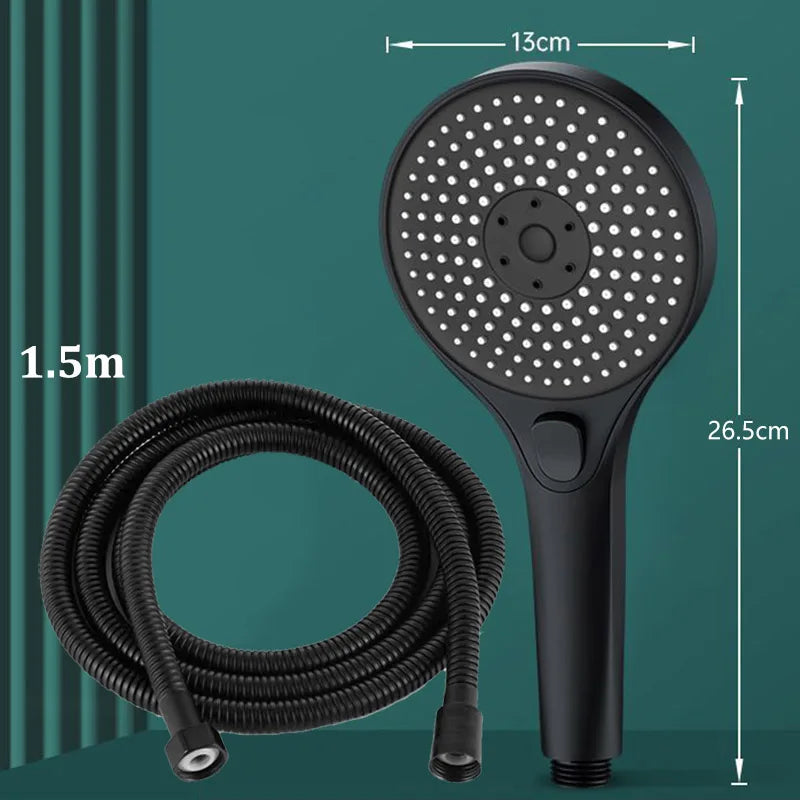 3-Speed High-Pressure Shower Head Set | Large Panel, Water Saving