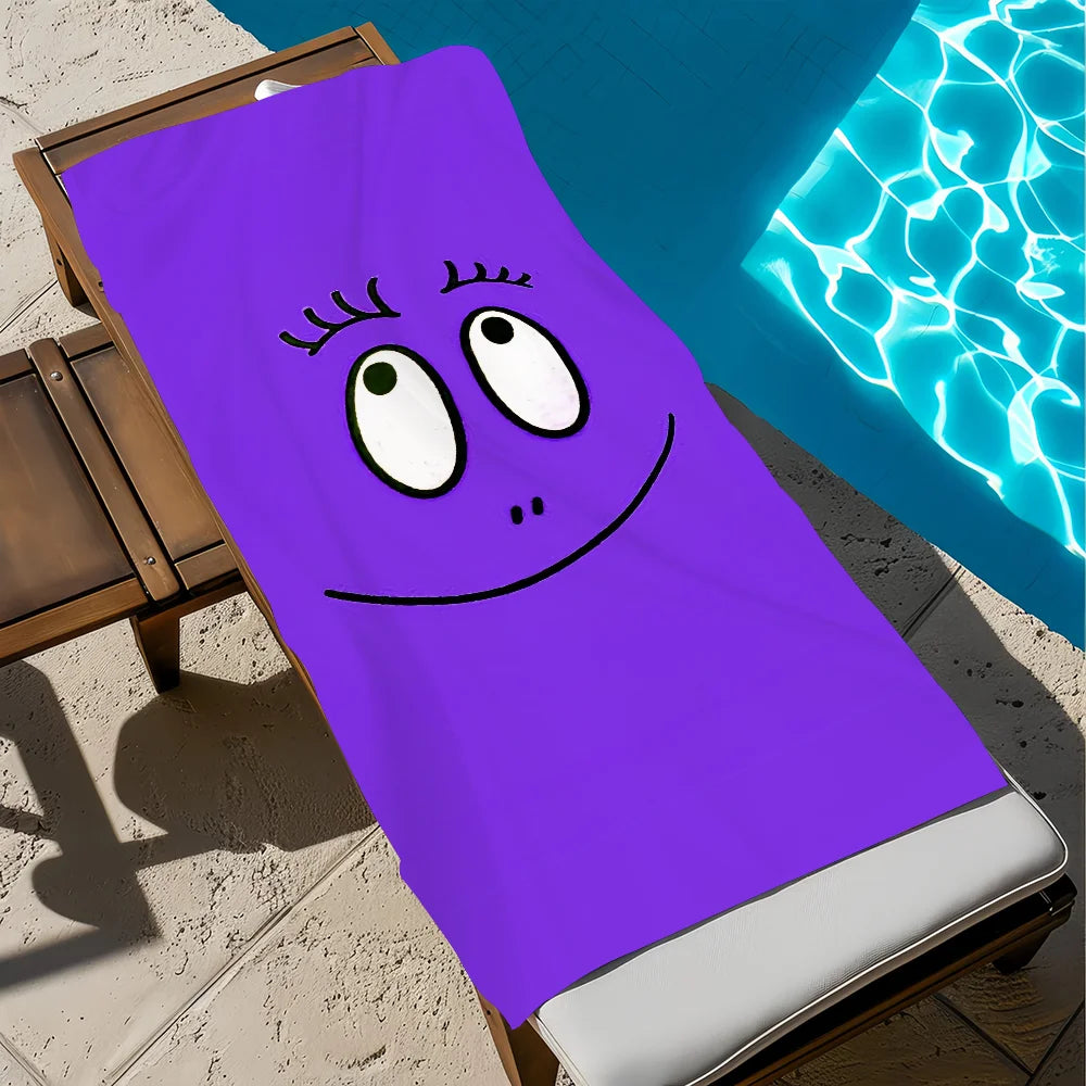 Barbapapa Cartoon Quick-Dry Beach Towel | Soft Pool Travel Towel