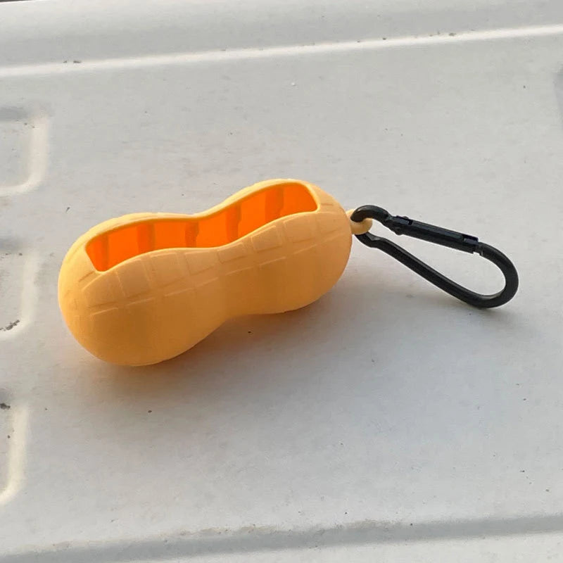 Bow Candy Peanut Shape Silicone Lipstick Cover Keychains Portable Solid Color Lipstick Storage Bag Light Weight Lip Balm Holder Peaceful Pleasures Health and Wellness B Yellow