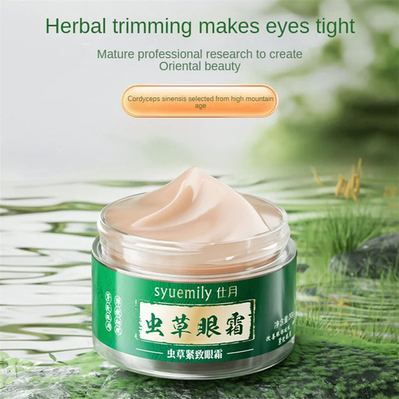 2Pcs Cordyceps Sinensis Repair Eye Cream Firming Eye Cream Vitality Cream Lifting Moisturizing Remove Puffiness Dark Circles Peaceful Pleasures Health and Wellness