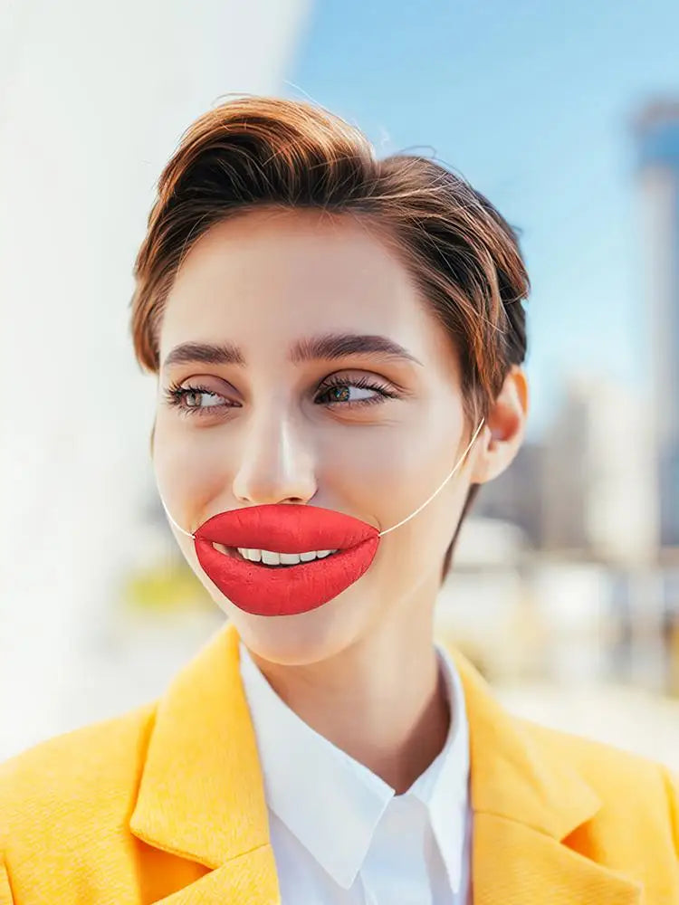 Big Red Lips Latex Mask – Funny Halloween & Party Prop