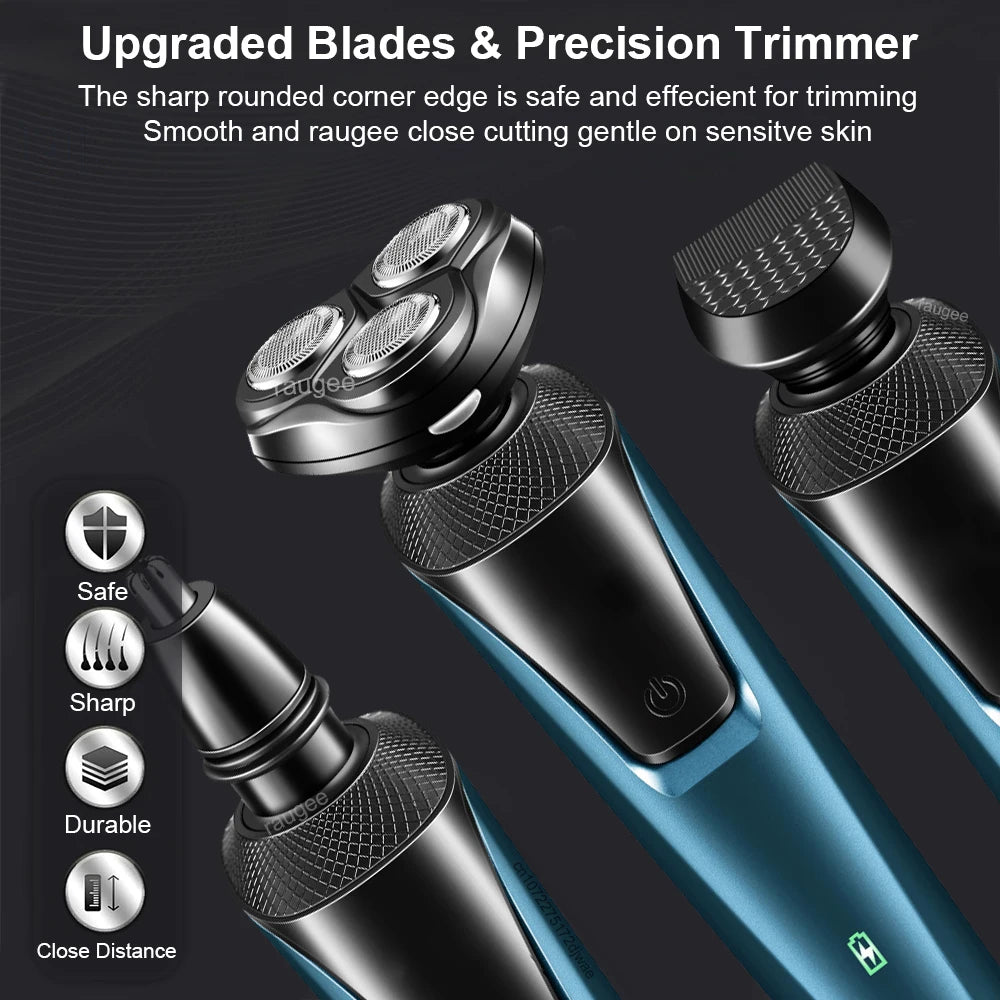 Electric Shaver for Men Facial Beard Hair Remover Chest Nose Hair Trimmer Rechargeable Portable Multifunctional Electric Razor Peaceful Pleasures Health and Wellness