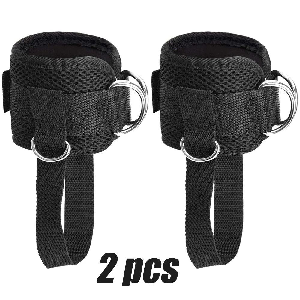1PCS/2PCS Ankle Straps for Cable Machines Kickbacks - Adjustable Comfort Ankle Cable Attachments for Gym Ankle Cuff Women Men Peaceful Pleasures Health and Wellness Black-2PCS