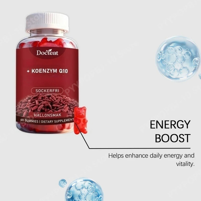 CoQ10 Raspberry Gummies – Sugar-Free Energy & Antioxidant Support