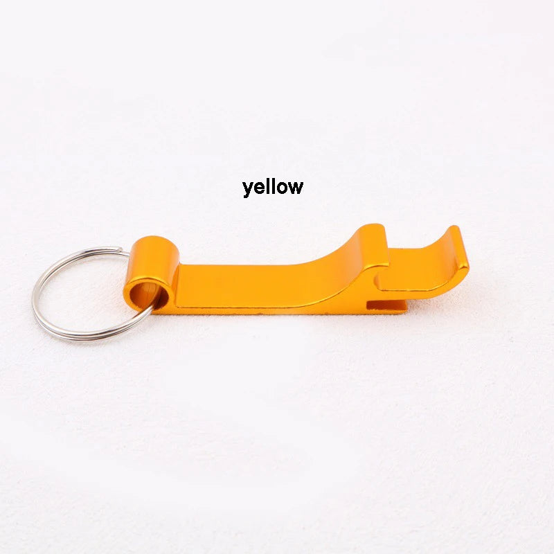 Multi-color Convenient Bottle Opener Aluminum Alloy Multi-function Bottle Opener Tool Key Ring Beer Bottle Opener Peaceful Pleasures Health and Wellness Yellow