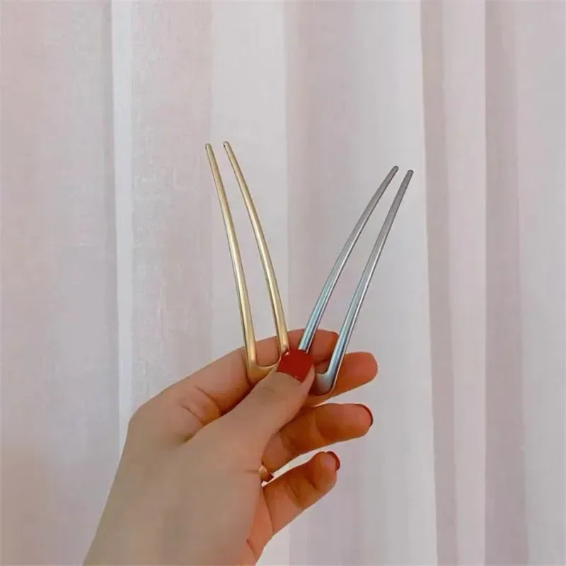 U-shaped Hairpin Fashionable Simple Metal Bun Hair Accessory Exquisite Elegant and Modern High-end Hairpin Hair Accessory New Peaceful Pleasures Health and Wellness