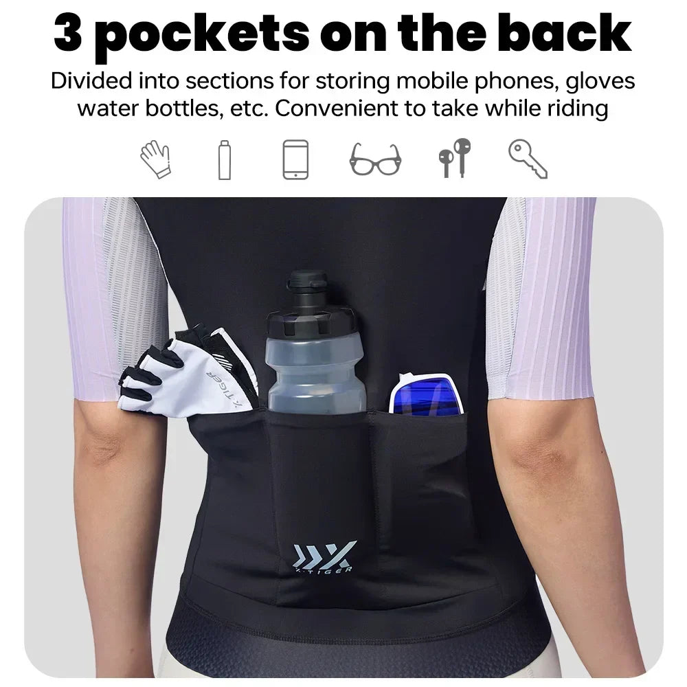 X-TIGER Women's Cycling Jersey – Breathable Short Sleeve Bike Top