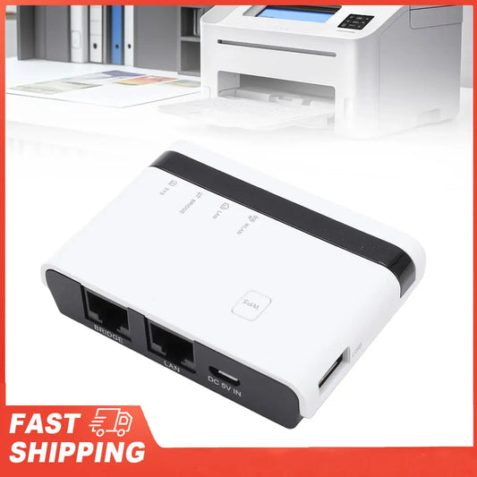 USB Print Server 10 100Mbps LAN Bridge Sharing Wired Wireless Peaceful Pleasures Health and Wellness Default Title