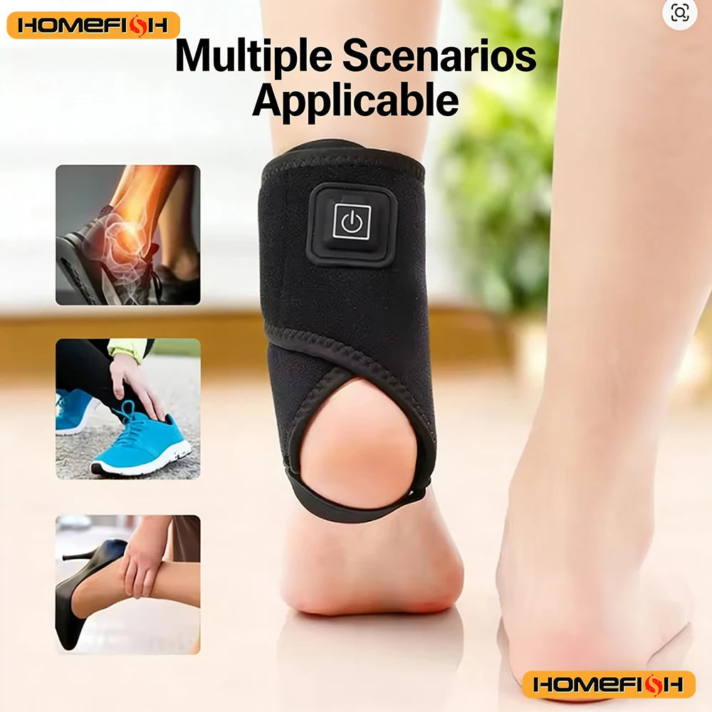 Autumn-Winter Ankle Warm Band - Adjustable Black Heating, Lightweight Portable Warming Support Peaceful Pleasures Health and Wellness