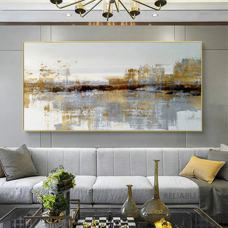 Wall Painting Abstract Golden Art Wall Pictures For Living Room Canvas Painting Home Decor Posters And Prints Vintage Cuadros Peaceful Pleasures Health and Wellness