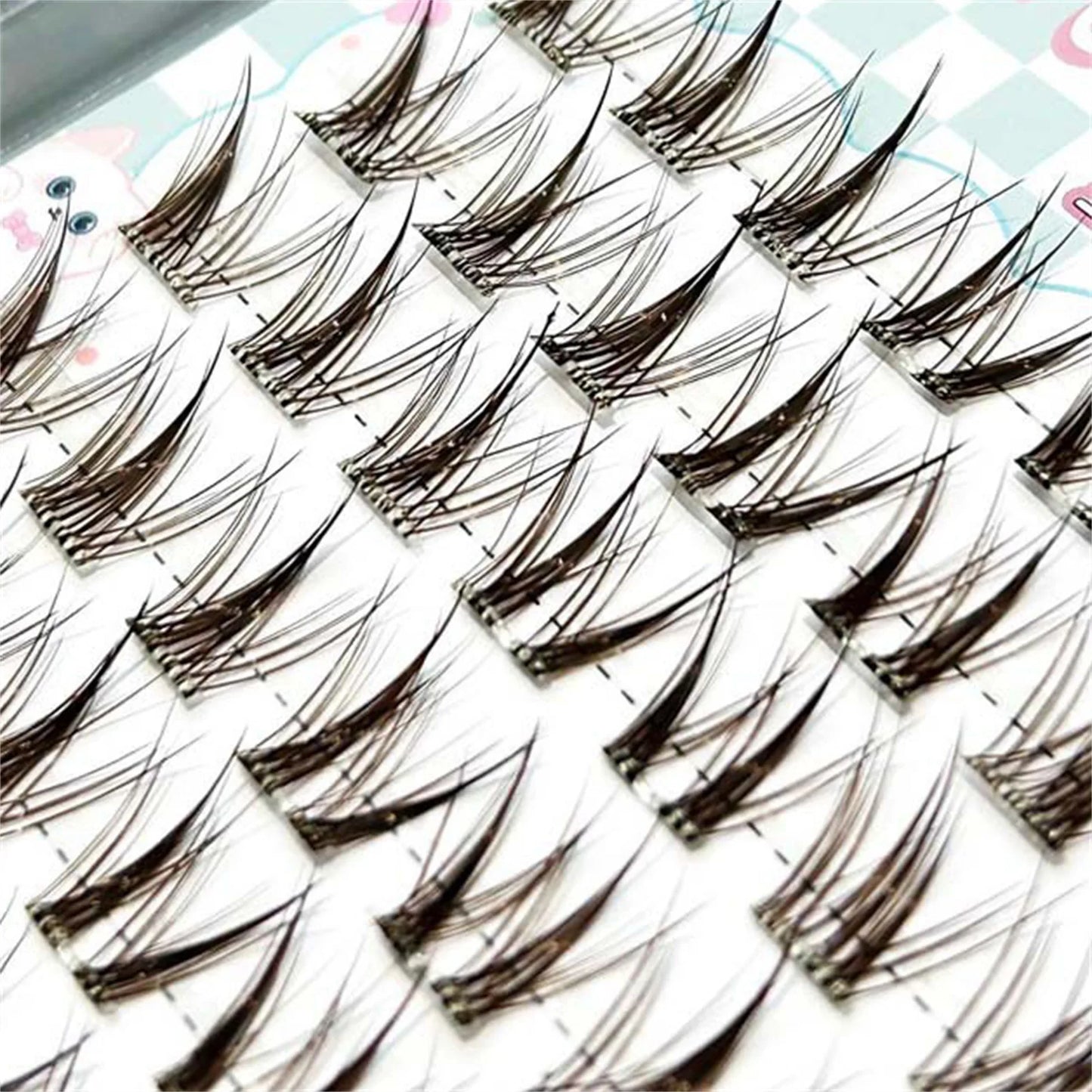 Glue-Free Cluster False Lashes – Soft Natural Manga Style 10–12mm