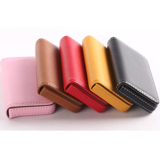 PU Leather Magnetic Card Case 1pc Business Card Holder for Men Women Fashion Credit Bank ID Box Solid Color Multipurpose Peaceful Pleasures Health and Wellness