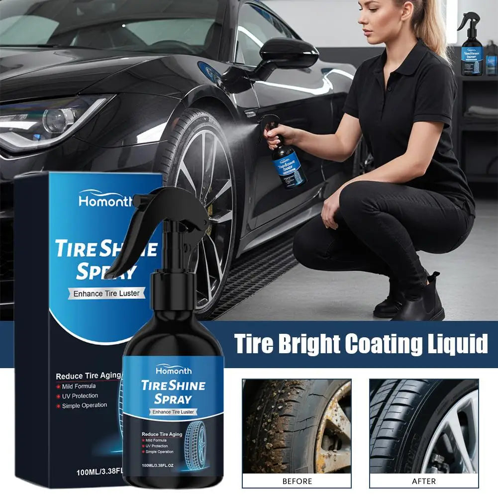100ml Tire gloss spray Shine Spray Automotive Clear Coat Tire Dressing Liquid Restore Tire Enhance Tire Luster Peaceful Pleasures Health and Wellness