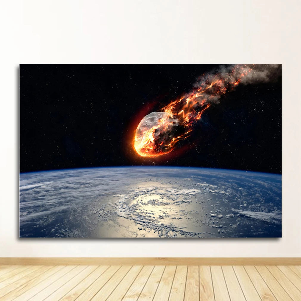Space Galaxy Canvas Wall Art – Astronaut Planet Universe Poster