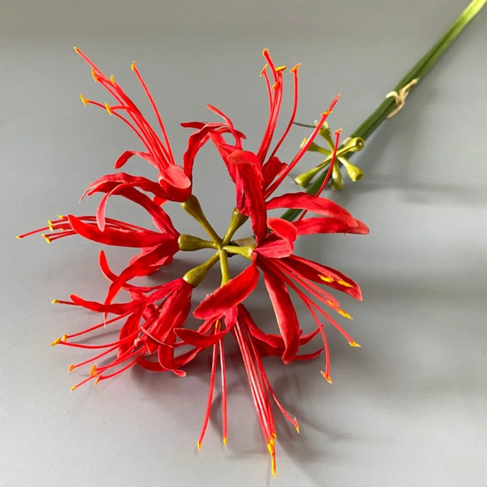 Silk Higanbana Artificial Flower 60cm | Red Spider Lily Decor