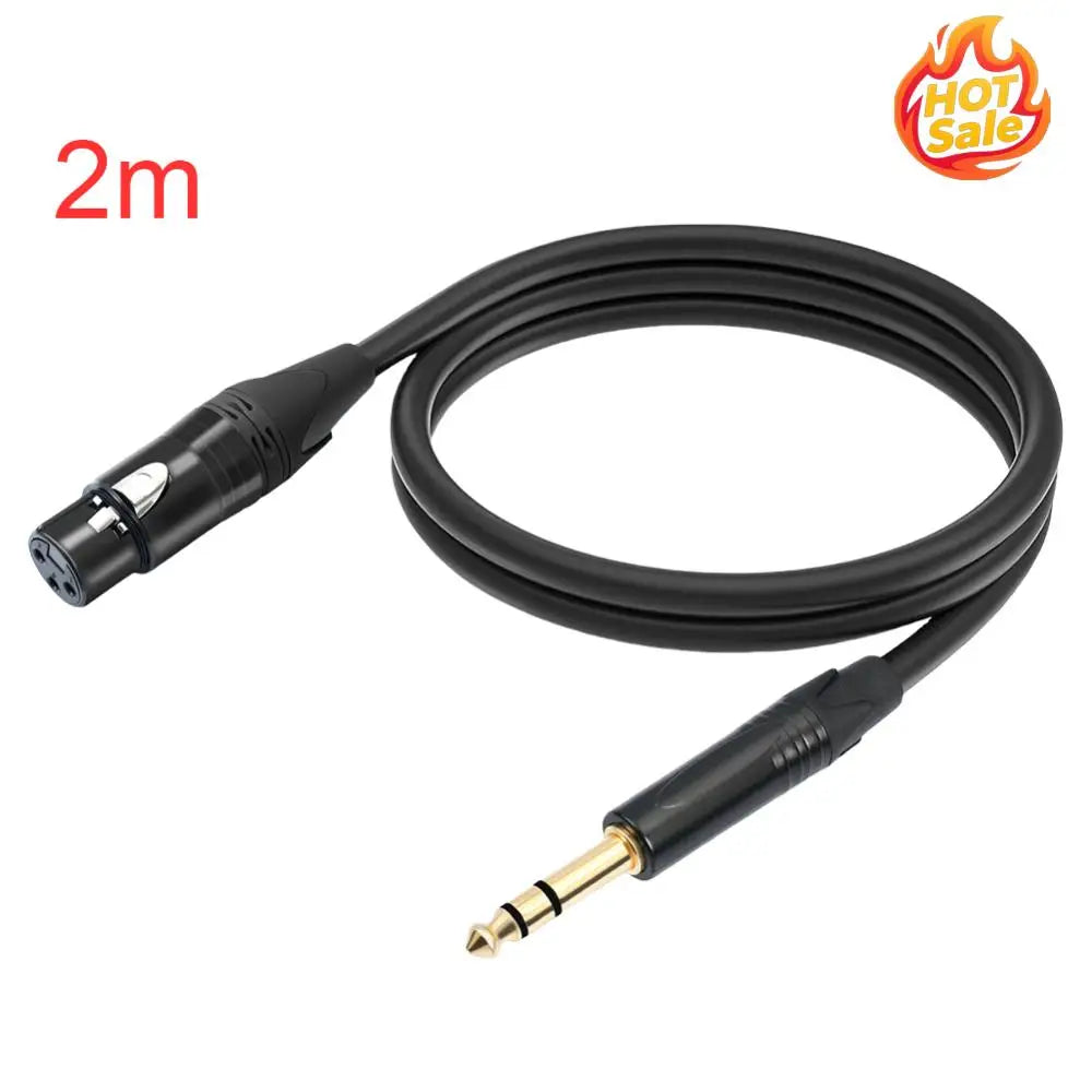 6.35mm TRS Male to XLR Female Balanced Audio Cable 1M/2M