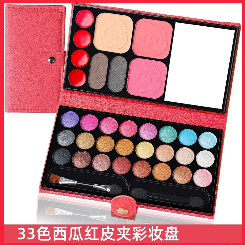 33-Color Eyeshadow Blush Makeup Kit with Mirror | Beginner Set