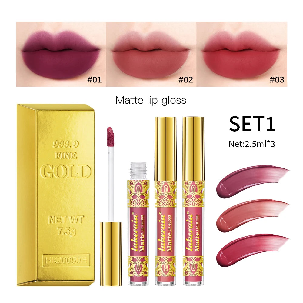Golden Bar Luxury Lipstick Timeless Velvety Smooth Finish Intense Color Stay Smudge-Proof & Waterproof Valentines Day Gift for H Peaceful Pleasures Health and Wellness set 1