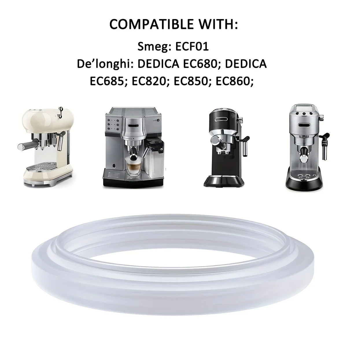 Silicone Steam Ring Silicone Gasket Compatible with Delonghi EC685R, EC695.BK, EC695.M, EC695R, EC685/EC680/EC850/860 Peaceful Pleasures Health and Wellness