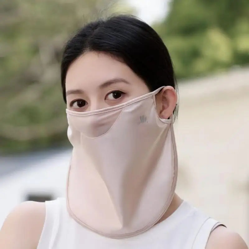 Ice Silk Women's Face & Neck UV Sun Cover – Lightweight Mask