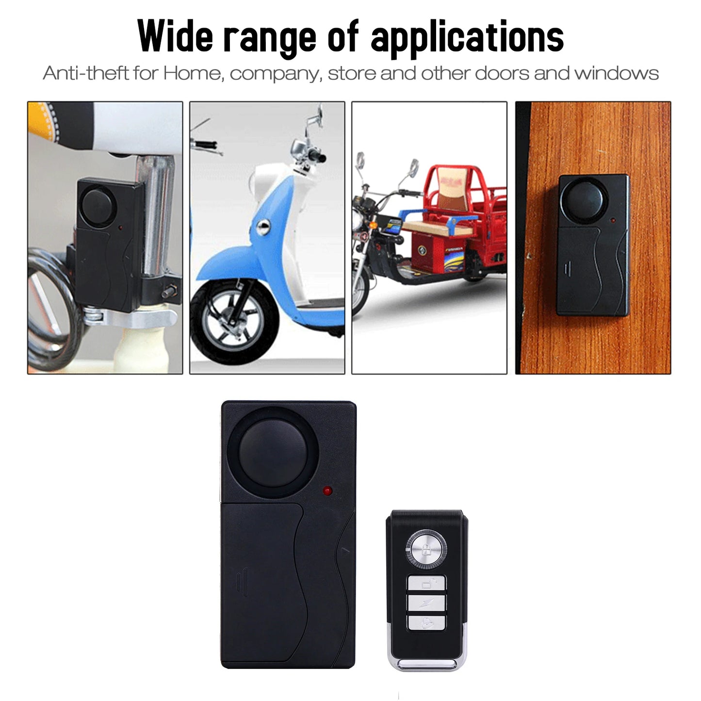 110dB Wireless Bike Alarm | Vibration Sensor & Remote Control