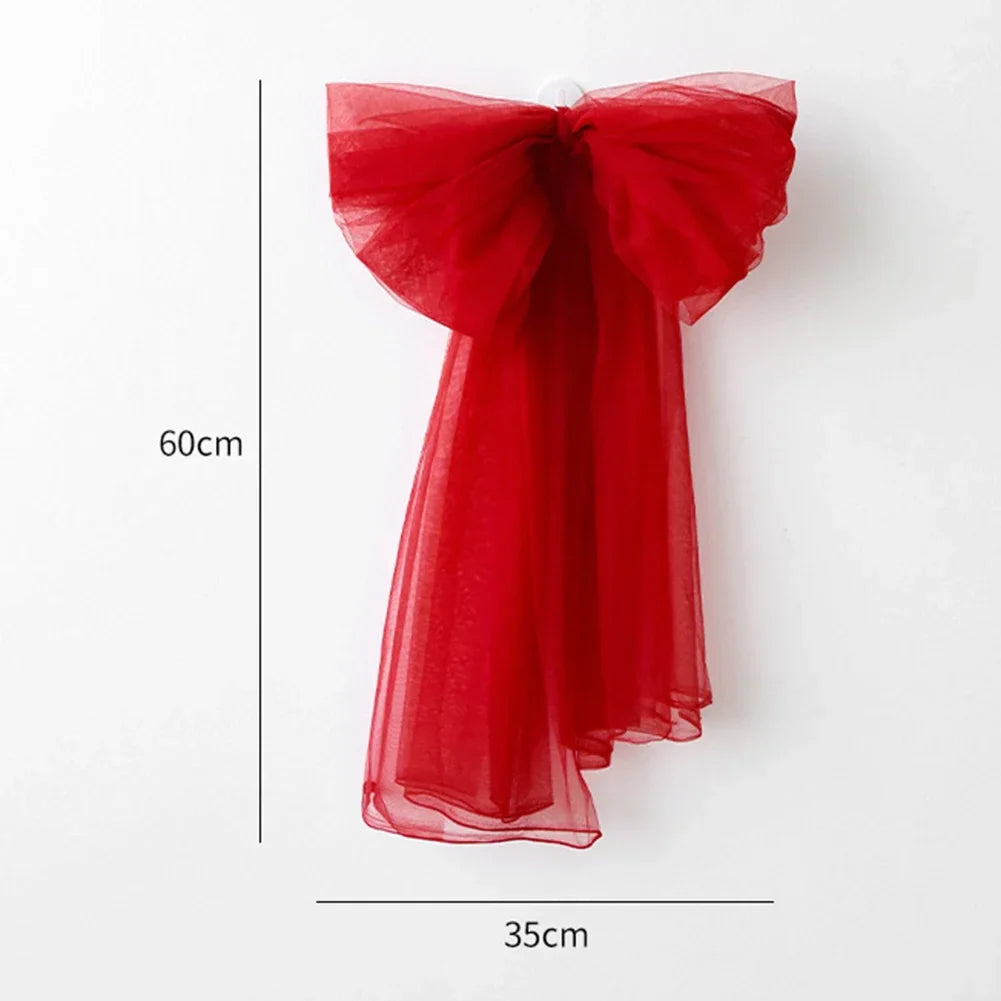 60cm Mesh Yarn Bowknot Christmas Tree Topper | Holiday Decor